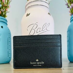 Kate Spade Graham Greta Court Black Sparkly Glitter Card Case